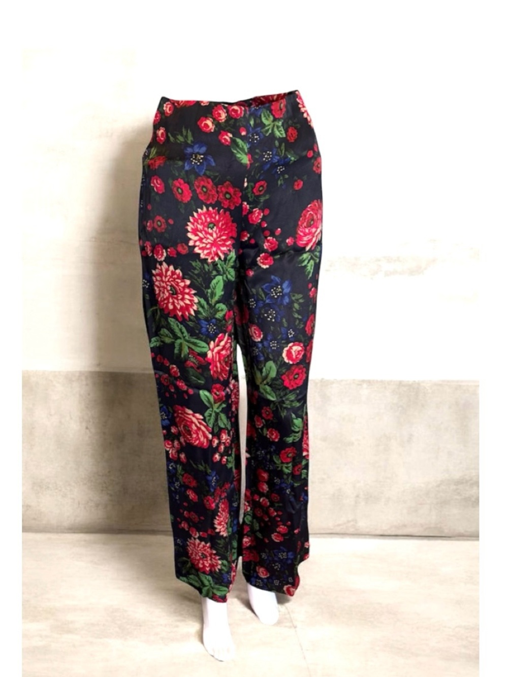 Club Monaco Women’s Size 00 Floral Pants Wide Leg Hight Rise Light Summer
